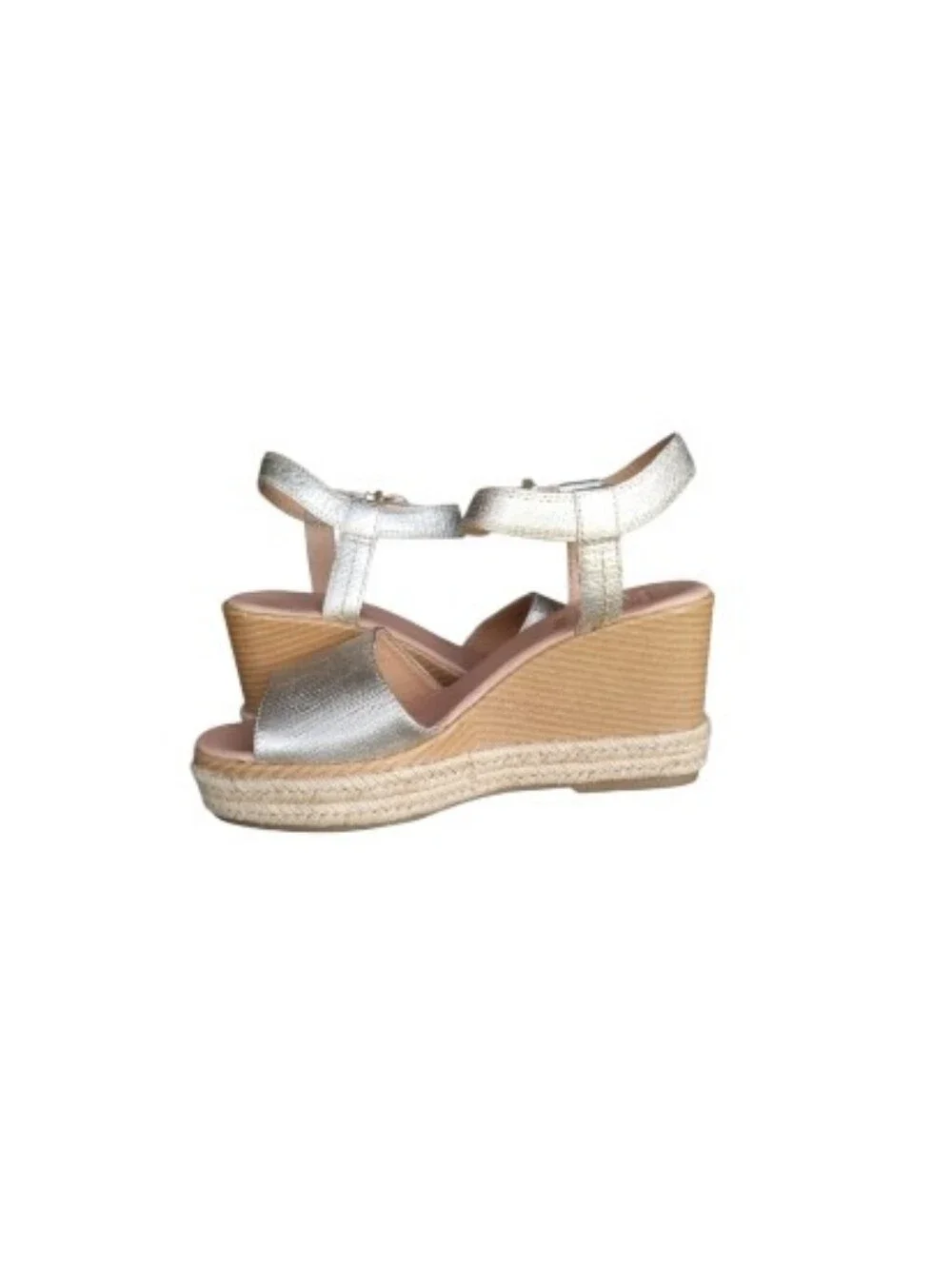 Sperry Topsider Leather Plushwave Fairwater Metallic Gold Tan Wedge Heel Women 9